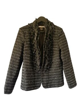 Peter Nygard  Ruffled Tweed Blazer. Size 10.